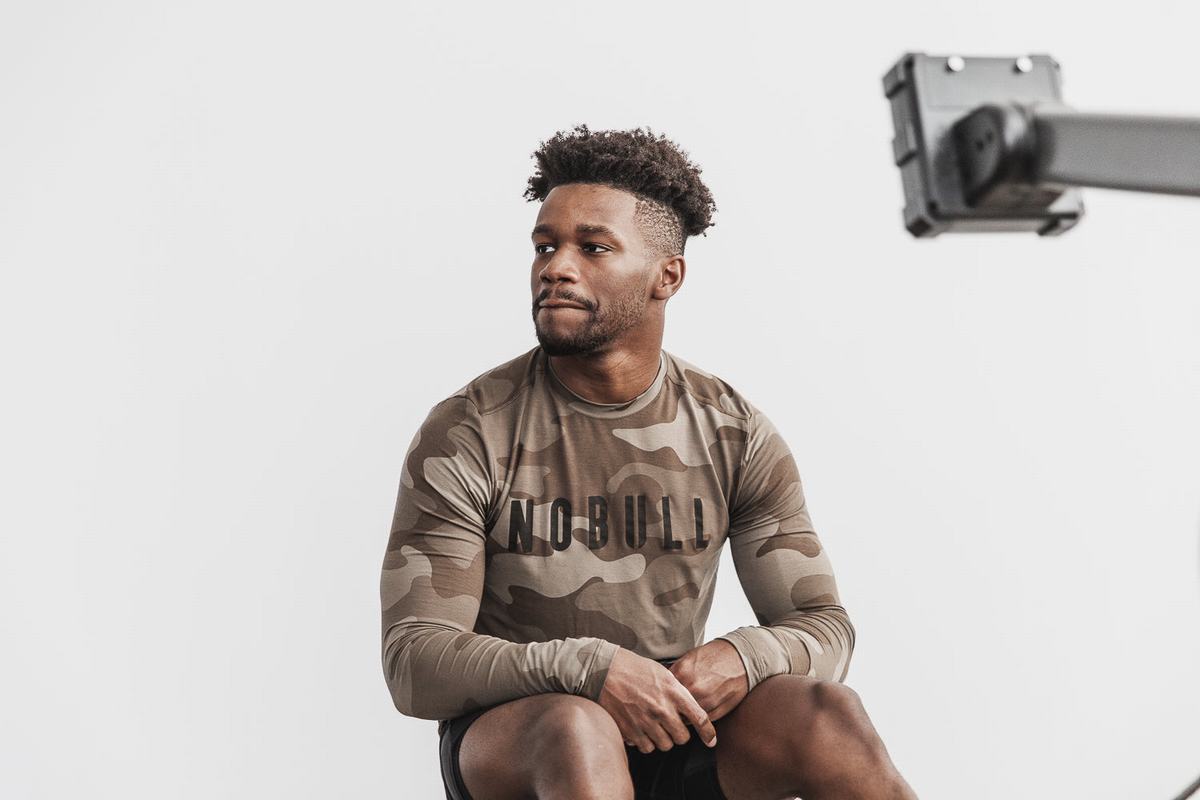 Nobull Men's Long Sleeves Camo | Australia (IF3729)